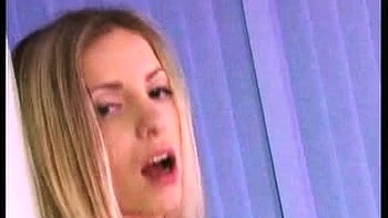 Blonde teen blowjob and fucking in bathroom threesome