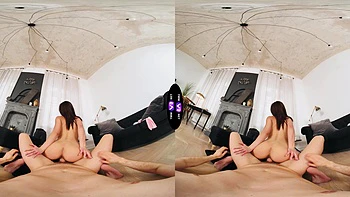 Bruno pounds his skinny girl with a massive cock in every position