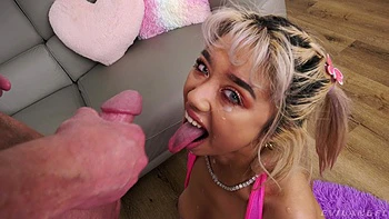 Asian babe Gia Dibella mounts her tight asshole on a dick