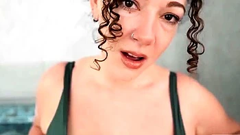 Brunette MILF Strips and Masturbates to Cum