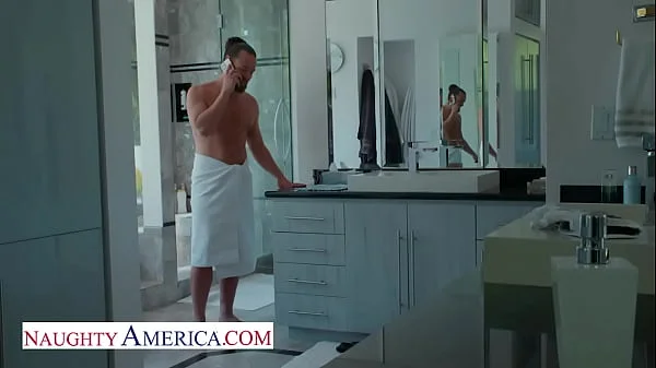 Pal's big dick showering dad makes Hazel Moore wet