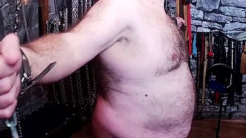 Part 2 Domina Satana Fire Play - Hairy Mature BBW BDSM Femdom Dungeon