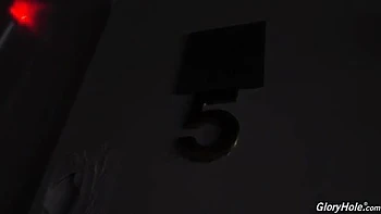 Petite Riley Star sucks and fucks big black cock at glory hole in bookstore