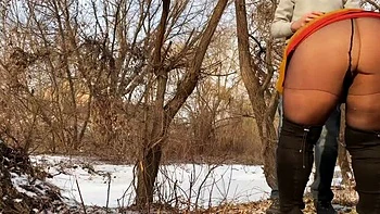 Hot Ukrainian Step Mom Pisses Outside With Me In Pantyhose - Public Doggystyle