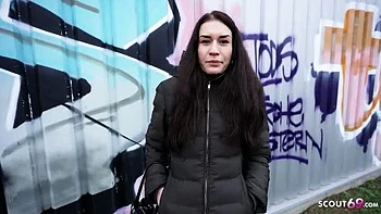 German Scout Picks Up Skinny Czech Teen Stefani Jameson for First Casting - Saggy Tits, Rough Fuck & Squirting