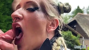 Amateur Dutch Teen Linda Lush Dogging Bukkake Gangbang with Big Tits Blowbang