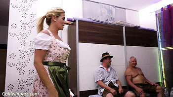 Pierced Milf Marina Montana’s Big Tits Gangbang Lederhosen Bukkake