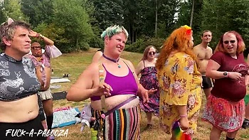 Lesbian Outdoor Orgy on Stage - Fuck-A-Palooza Festival Squirting Show