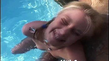 Horny blonde teen finger fucking herself after strip