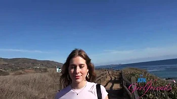 Fiona Peaches Blowjob in Car POV - Amateur Girlfriend Sucks Cock & Takes Cum Load