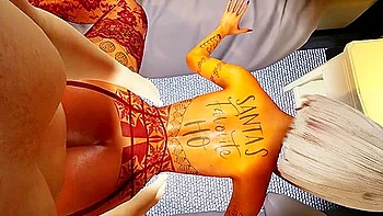 Santa's Blonde Whore Gets Hard Anal Fuck 3D