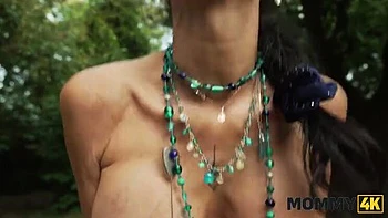 Hot Italian MILF Valentina Sierra fucks young dude outside