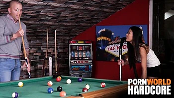 Polly Pons sucks Vince Karter's cock deep and rough