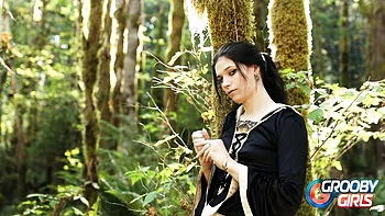 Halloween Outdoor Anal Threesome with Hardcore Tgirls