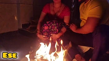 Desi Aunty Fucks Doggy with Big Natural Tits - Rough Homemade MILF