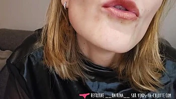 French Domina Spanks & CBTs Submissive Slave