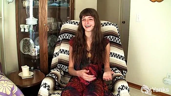 Willow Hayes Hairy Teen Masturbates with Dildo 4K Solo