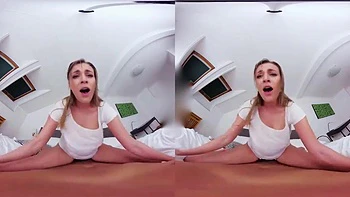 Big tits babe rides cock blowjob doggy VR sex