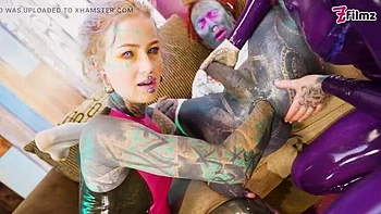 Tattooed Blonde Sissy Lily Lu Gets Double Fisted Anal Stretch