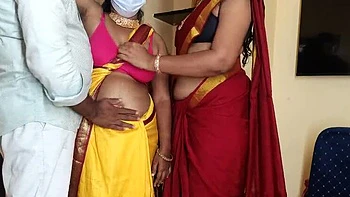 Homemade Indian Wife Threesome with Tamil Maid & Teacher in 4K