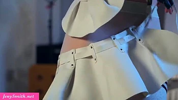 Hot MILF Jeny Smith Flashes Tits & Pussy for Guy's Masturbation