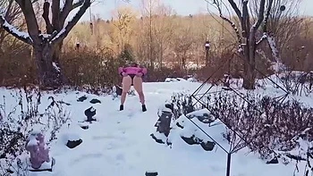 My Mommy's Big Tits Snow Day - Outdoor Amateur MILF Fuck