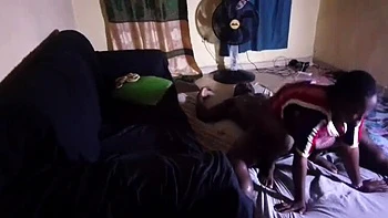 Afro Indian Girl Takes Big Black Cock Doggy