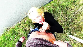 Big Tits Public Blowjob POV in Berlin