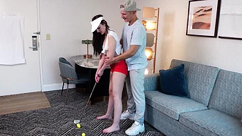 Tiny brunette Julia James fucked hard by horny guy