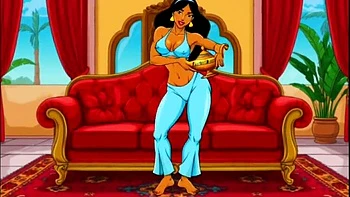 Princess Jasmine Rubs Pussy on Magic Lamp for Hot Hentai Fuck