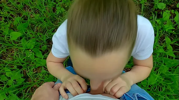 Shy student girl helped me cum and showed her naughty talents! Risky blowjob and handjob in the forest with birds singing! Active by Nata Sweet