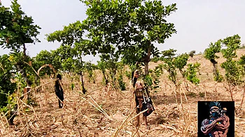 Petite Muslim Teen in Hijab Dominated by Big Black Cock Outdoors