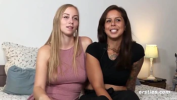 Cute 18yo Brunette Lesbians Fuck with Toys and Fingering