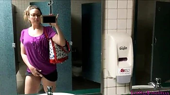 Goddess Amanda Pissing in Public Bathroom with Dirty Talk & Foot Fetish