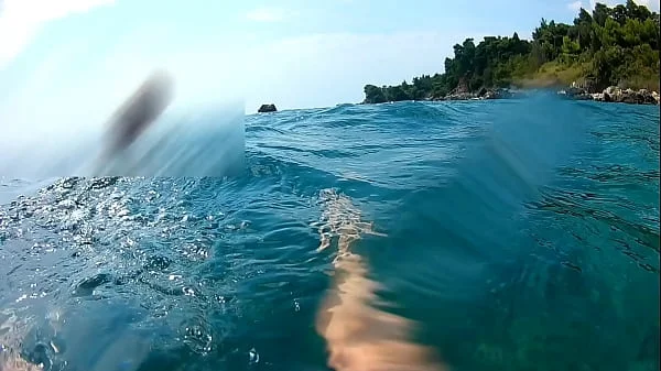 swimming without panties is so good while others are watching.Mala dvojka