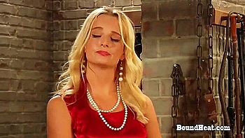 Lesdom Blonde & Brunette Lesbian BDSM Play