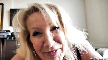 Busty Blonde MILF Sucks BBC in POV Blowjob