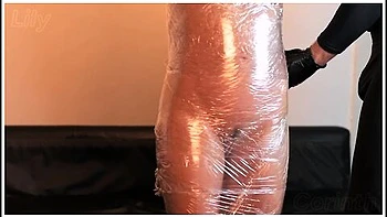 Innocent MILF Bound in Plastic and Fucked