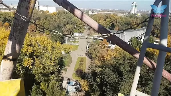 Public blowjob on the ferris wheel from shameless whore