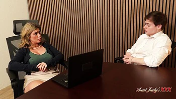 Busty Milf Andi Anderson fucked hard in office