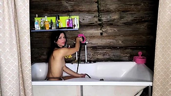Hardcore Belly Inflation with Enema for Moaning Brunette Bab