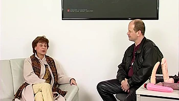 Granny Moans In Pleasure As A Monster Dildo Is Shoved Into Her Pussy