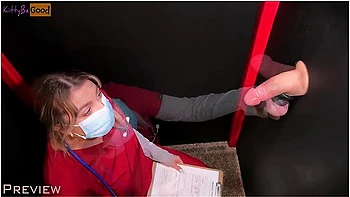 Cum Clinic Gloryhole - Milking Machine Drains Blue Balls