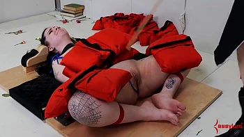 Petite Submissive Tied Up To Eat Ass And Get Pussy Punished