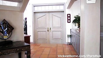 Vicky At Home featuring Vicky Vette and Maggie Green's blonde action